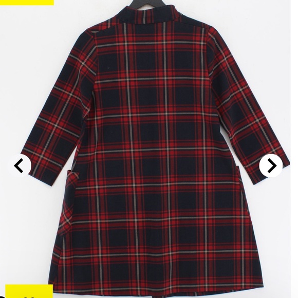 Zara Basic Holiday Red Plaid
Women's Long Sleeve Mini Dress - Picture 3 of 4